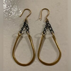 Brass Earrings with 14K GF Wires